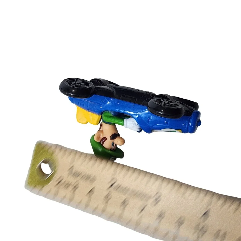 Nintendo Mario Kart Luigi Blue Racing Kart Mini Figure Toy Collectible 2 Inch